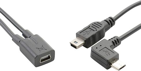 USB Splitter Extender Cable 5p Female to 5p Right Angles Male+Micro Male Cord Splitter Charging Cord in Kuwait