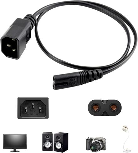 Male to Female Cable C14 to Conversion Cord Easy to Use Extension Cord Convenient Power Cable Essential Power Cable in Kuwait