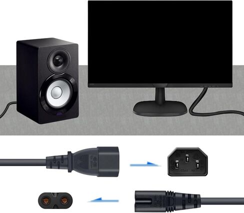 Male to Female Cable C14 to Conversion Cord Easy to Use Extension Cord Convenient Power Cable Essential Power Cable in Kuwait