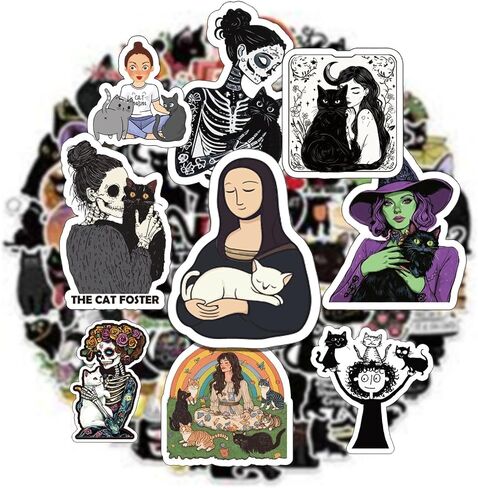 52pcs Funny Cat Sayings Stickers Set in Saudi Arabia