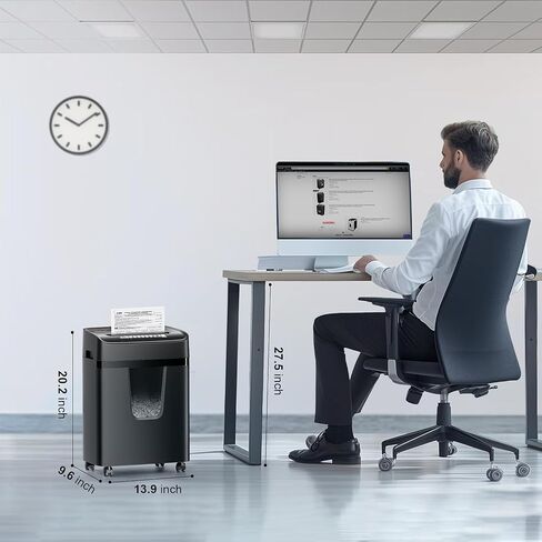 Bonsaii 12-Sheet Cross Cut Heavy Duty Paper Shredder for Home Office in Kuwait