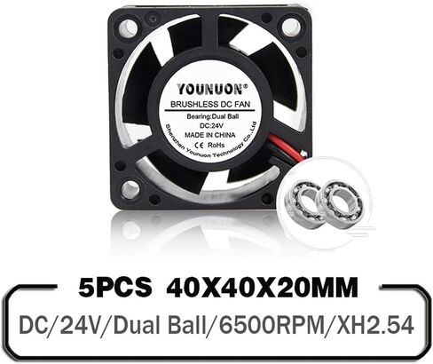 5 Pack 40mm 4cm Cooling Fans DC 24V Double Ball 40x40x20mm PC Laptop Radiator in Saudi Arabia