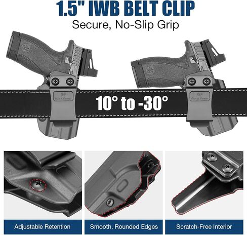 GUN & FLOWER IWB Holster for Smith & Wesson Bodyguard 2.0, Inside Waistband Holster with Level I Retention, Fixed 1.5" Belt Clip, Injection Molded Polymer in Kuwait