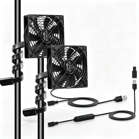 Dual Head Grow Tent Fan, 4.7 Inch, IP54, 10-Speed, for Greenhouse in Saudi Arabia