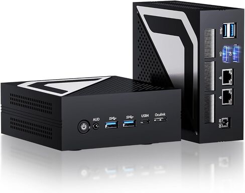 AI Mini PC, Desktop Computer with Core Ultra 9-185H up to 5.1 GHz, Win-11 Pro, 64G DDR5, 2T M.2 PCIE4.0 SSD, Dual 2.5G LAN, DP/HD2.1/USB4.0, Support 8K/4K@60Hz, WiFi7/BT5.4, Oculink in Kuwait