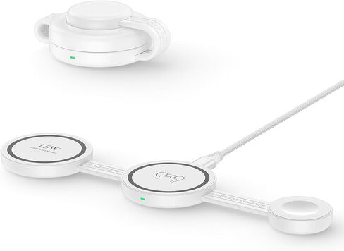 3 in 1 Wireless Charging Station Samsung, Foldable Wire Less Charging Pad for Samsung S26 S25 Ultra S24, Fast Charging Station Galaxy Watch8/7 Galaxy Buds4, Travel Charger for Samsung Multi Devices in Saudi Arabia