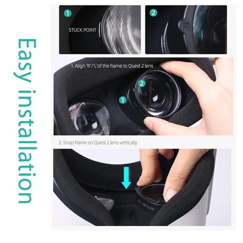 Myopia Glasses Lens Compatible with Oculus Quest 2 VR Headset accessories, customized Frame Plus Protecting Lens Combination 1 Pair (- 1.00) in Saudi Arabia