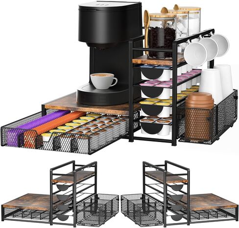 Coffee Station Organizer, Coffee Bar Organizer with 90 K-Cup Capacity in Saudi Arabia
