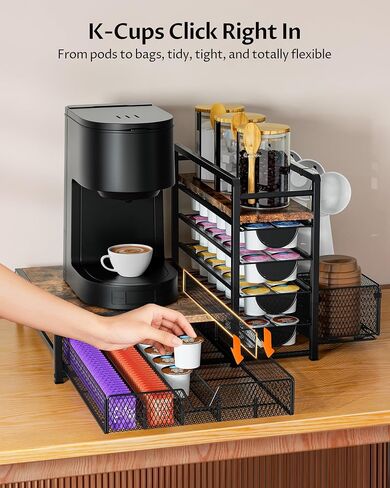 Coffee Station Organizer, Coffee Bar Organizer with 90 K-Cup Capacity in Saudi Arabia