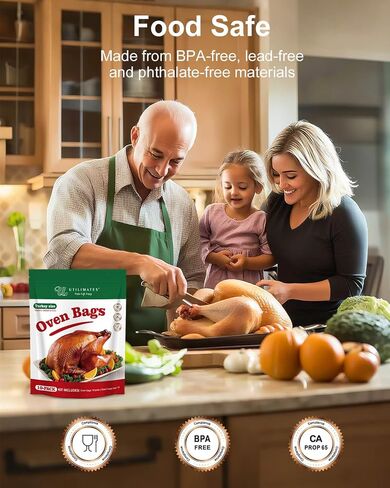 Turkey Bags for Oven Holds Up To 25 lbs, 19"x24" 100% Nylon in Saudi Arabia