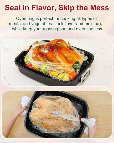 Turkey Bags for Oven Holds Up To 25 lbs, 19"x24" 100% Nylon in Saudi Arabia