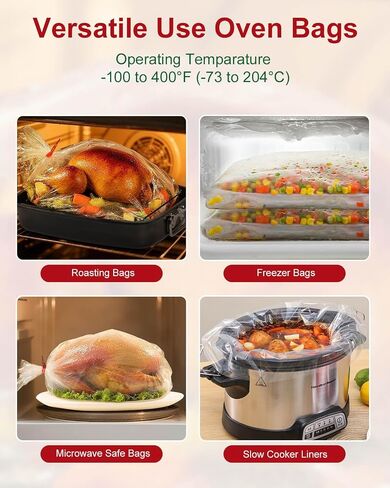 Turkey Bags for Oven Holds Up To 25 lbs, 19"x24" 100% Nylon in Saudi Arabia