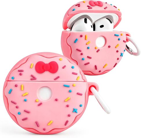 Aolcev for Airpods 4 Case 2024 with Keychain Cute Kawaii Case Cover Pink in Kuwait