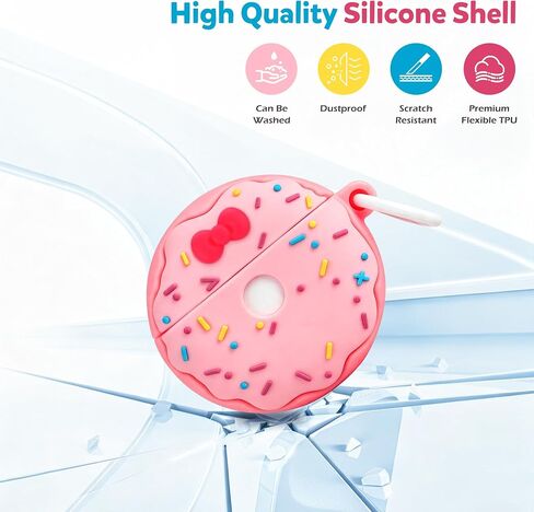 Aolcev for Airpods 4 Case 2024 with Keychain Cute Kawaii Case Cover Pink in Kuwait