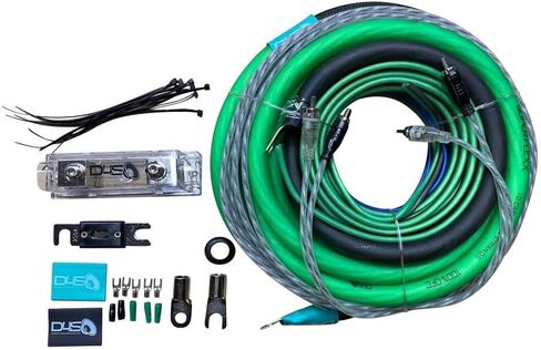 Down4Sound 0 Gauge Silver Tinned OFC Amplifier Install Kit Lime Green/Black Car Audio SuperFlexx Wire with RCA in Saudi Arabia