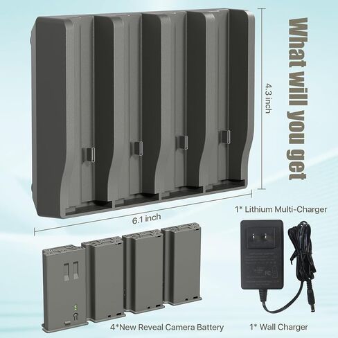 4 Port Battery Charger for Tactacam Battery with LED Charger Indicators in Saudi Arabia