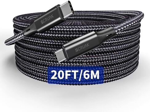 كابل شاحن i Phone 16 17 طويل للغاية بطول 16 قدم، سلك USB C إلى C من النايلون المضفر in Saudi Arabia
