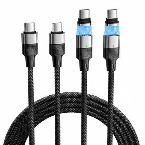 240W USB C to USB C Magnetic Charging Cable 3-Pack 3.3FT+6.6FT+6.6FT in Kuwait