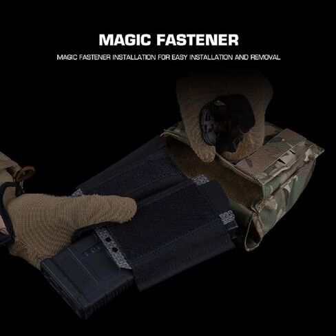 Tactical Magazine Insert Pouch for 9mm, 5.56 & 7.62, Universal Hook and Loop Fastener, Elastic Retention System for Multi-Purpose Utility Bag in Saudi Arabia