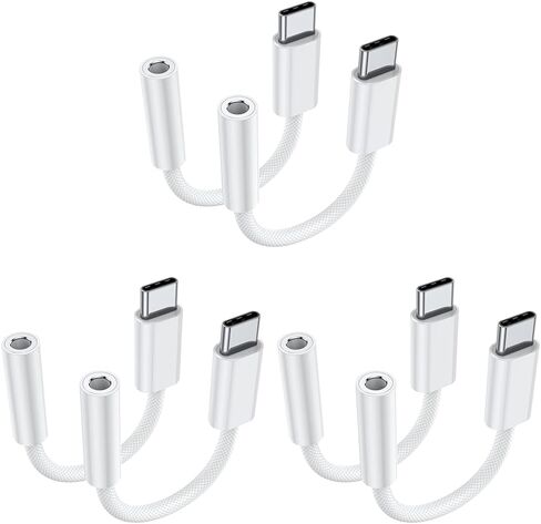 JXMOX USB Type C to 3.5mm Female Headphone Jack Adapter (2-Pack), USB C to Aux Audio Dongle Cable Cord for iPhone 17 Air 16 15 Pro Max, Samsung Galaxy S23 S24 S25 Ultra, iPad Pro, MacBook, Pixel 9 in Saudi Arabia