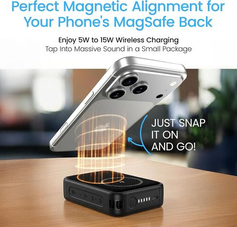 AquaVault SoundCharge MagSafe Battery Pack & Travel Speaker 5000mAh Hi-Fi in Kuwait