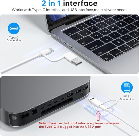 OMOTON USB-A & USB C Dual Interface Wired Keyboard for Mac/iMac/MacBook in Kuwait