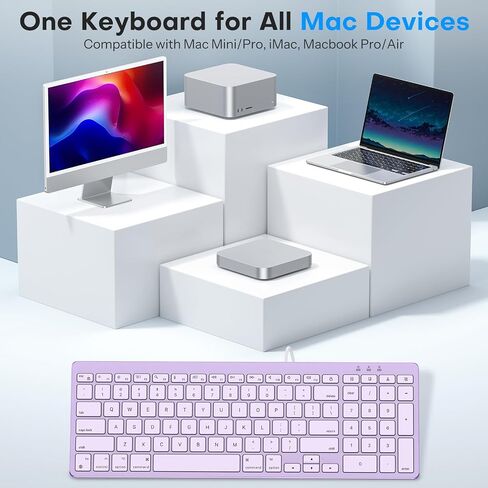 OMOTON USB-A & USB C Dual Interface Wired Keyboard for Mac/iMac/MacBook in Kuwait