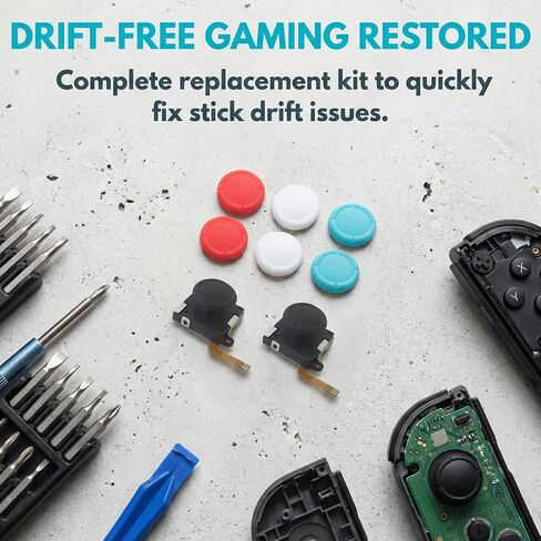 Misimain New TMR Electromagnetic Joystick Kit Compatible with Switch OLED & LCD Models, Anti-Drift Replacement Thumbstick with Multi-Color Caps Compatible with Switch Lite in Saudi Arabia