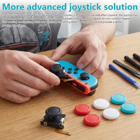 Misimain New TMR Electromagnetic Joystick Kit Compatible with Switch OLED & LCD Models, Anti-Drift Replacement Thumbstick with Multi-Color Caps Compatible with Switch Lite in Saudi Arabia