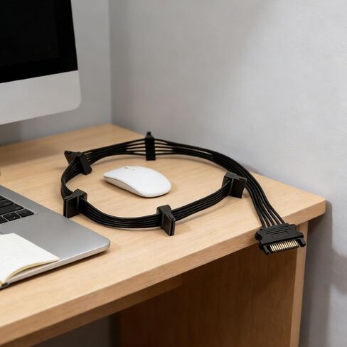 Power Cable 1 to 5 Splitter Power Supply Cable Serial Ata Adapter with Pure Copper Core Reliable Power Distribution Easy Installation Suitable for in Kuwait