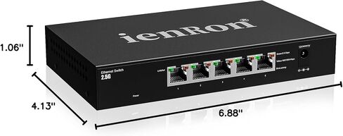 5 Port 2.5G Ethernet Switch, Unmanaged Multi-Gigabit Network Switch, 2.5Gb for Gaming, NAS, PC, Laptop, Smart TV, Plug & Play, Metal Housing,Fanless Design, Ethernet Splitter (Black) in Saudi Arabia