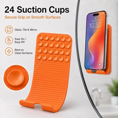 Silicone Foldable Phone Stand with Aluminum Core, Flexible Bendable Cell Phone Holder, Adjustable Anti-Slip Desk Stand for Phone Tablet, Portable Rollable Multi-Angle Stand for Desk, Bed, Travel in Saudi Arabia