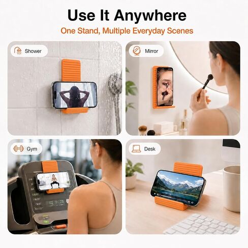 Silicone Foldable Phone Stand with Aluminum Core, Flexible Bendable Cell Phone Holder, Adjustable Anti-Slip Desk Stand for Phone Tablet, Portable Rollable Multi-Angle Stand for Desk, Bed, Travel in Saudi Arabia