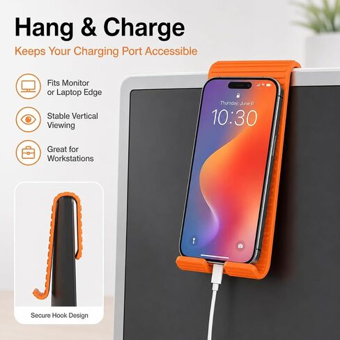 Silicone Foldable Phone Stand with Aluminum Core, Flexible Bendable Cell Phone Holder, Adjustable Anti-Slip Desk Stand for Phone Tablet, Portable Rollable Multi-Angle Stand for Desk, Bed, Travel in Saudi Arabia