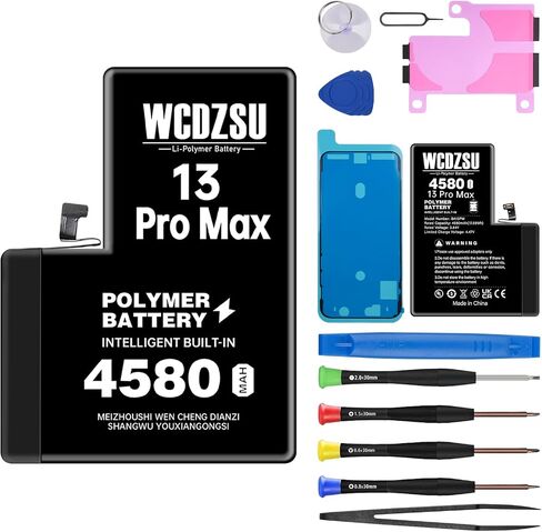 بطارية بديلة لجهاز iPhone 13 Pro Max 4580mAh بطارية جديدة ذات سعة عالية 0 دورة لجهاز iPhone 13 ProMax مع مجموعة أدوات إصلاح كاملة الموديل: A2484 A2641 A2644 A2645 A2643 in Kuwait