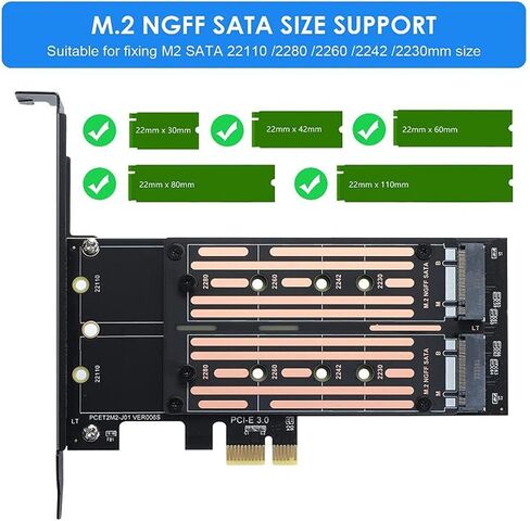M.2 SATA SSD NGFF to PCIE Dual Adapter High Speed Data Transfer for Desktop Users in Saudi Arabia