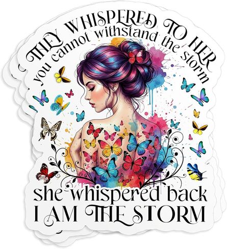 (3Pcs) They Whispered Storm Quote Stickers Inspirational Quote in Saudi Arabia