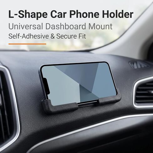 L-Shape Car Mobile Phone Bracket, Self-Adhesive Adjustable Car Dashboard Phone Holder, Universal Auto Navigation Mount, Fit for Most Vehicles (Black) in Saudi Arabia