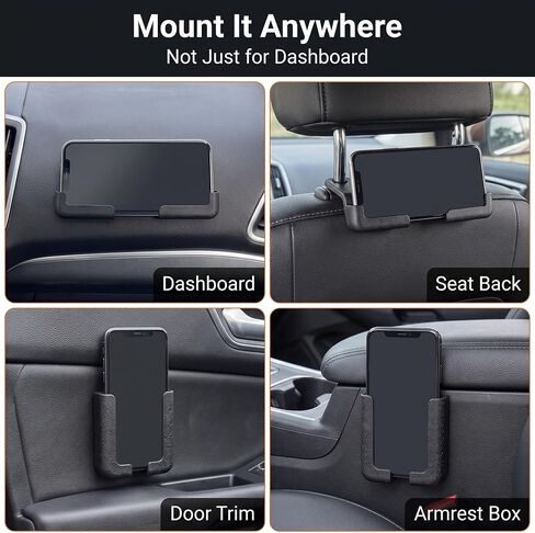 L-Shape Car Mobile Phone Bracket, Self-Adhesive Adjustable Car Dashboard Phone Holder, Universal Auto Navigation Mount, Fit for Most Vehicles (Black) in Saudi Arabia