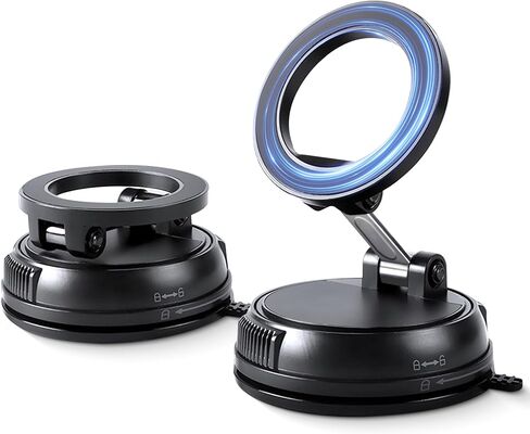 Magnetic Phone Holders for Your Car, Vacuum Car Phone Holder for Magsafe, Strong Suction and 360° Adjustable Foldable Car Phone Mount for iPhone 17 Pro Max 16 15 14 13 12 Plus & Android, Black in Saudi Arabia