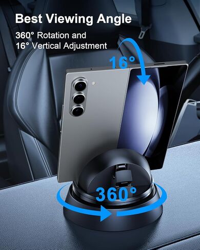 Z Fold 6 Accessories for Samsung Galaxy Z Fold 7 6 5 4 3 2 S25 Ultra, Upgraded 360 Rotatable Dash Phone Holder for Car iPhone 16 15 Pro Max Plus Mini Google Pixel 9 Pro Fold in Saudi Arabia