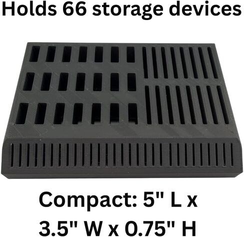 محرك فلاش USB وحامل منظم بطاقات SD/Micro، أسود in Kuwait