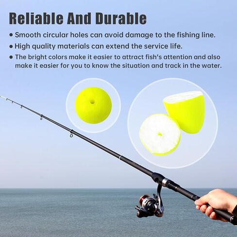 60PCS M Size Bullet Fishing Foam Floats Snell Float Surf Pompano Rigs Float for Spinner Rig Making Fly Fishing Strike Indicators for Trout Catfish Walleye in Saudi Arabia