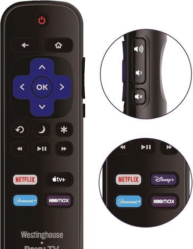 Replacement Remote Control Compatible with All Westinghouse Roku TV Smart TVs 【Not for Roku Stick and Roku Box】(Netflix/Apple TV+ / Paramount+ / HBO Max) in Saudi Arabia