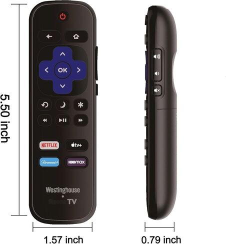 Replacement Remote Control Compatible with All Westinghouse Roku TV Smart TVs 【Not for Roku Stick and Roku Box】(Netflix/Apple TV+ / Paramount+ / HBO Max) in Saudi Arabia