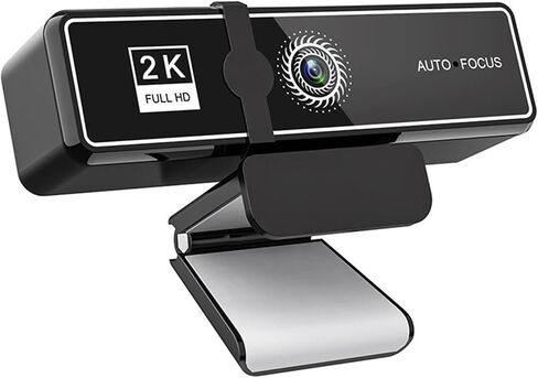 Webcam 2K/4K Autofocus PC Camera With Dual Microphones, Privacy Cover in Kuwait