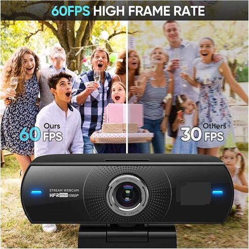 HD 1080P 60fps USB Streaming Webcam with Microphone in Kuwait