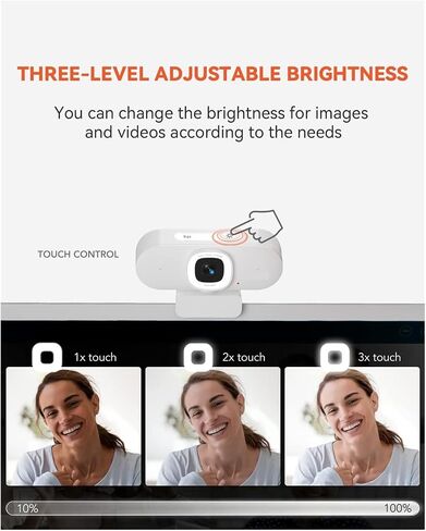 2K Webcam with Microphone, AutoFocus, Fill Light, Privacy Cover in Kuwait