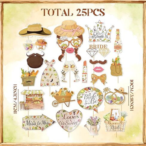Fresh Off The Market Bridal Shower Decor Farmers Market Photo Booth Props in Saudi Arabia