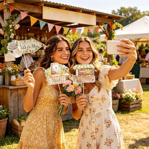 Fresh Off The Market Bridal Shower Decor Farmers Market Photo Booth Props in Saudi Arabia